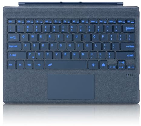 Seagtigau QWERTY Layout Tastiera per Microsoft Surface Pro 7+-Pro 7-Pro 6-Pro 5-Pro 4-Pro 3, 12,3 pollici, Bluetooch Type Cover con trackpad Multi-Touch, Ultra Silm (blu cobalto)