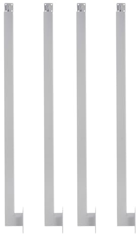 4 Stück Geländersäulen, Treppengeländer Innen Geländer treppe-Balusterpfosten aus Stahl zur Seitlichen Montage, Geländerpfosten für Veranda, Terrasse, Hotel (Weiß)