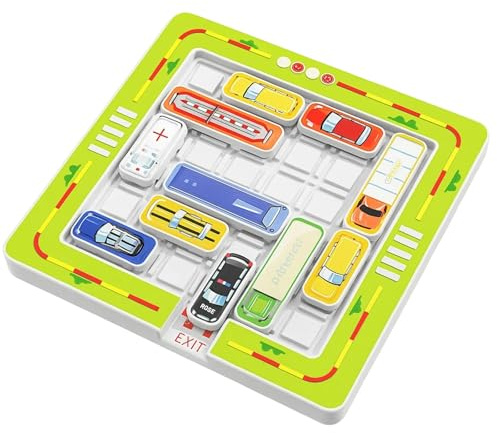 Rush Hour Spiel, Logikspiele ab 8 Jahre, Familienspiel für Kinder ab 3-10 Jahre, Strategie Spielzeug mit 360 Levels, Verkehrspuzzle für Familienabende
