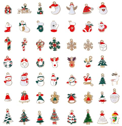 LuLiyLdJ 52 Stück weihnachtsanhänger, Anhänger armband, Anhänger weihnachten