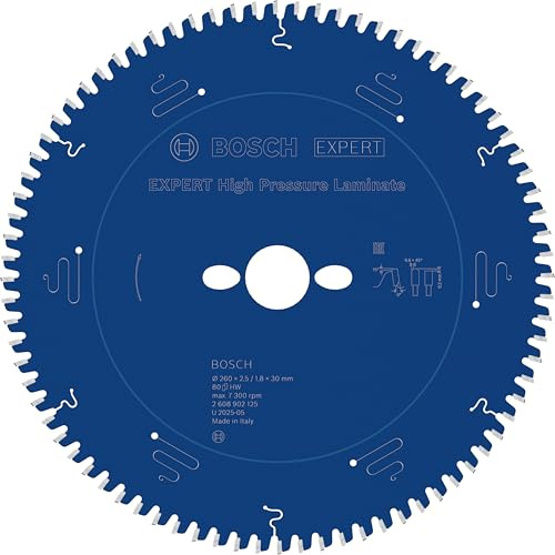 Bosch 1x Expert HPL Circ Saw Blade | for HPL High-pressure laminate, Ø 260 mm, Professional Accessory Mitre Corded Circular Saw
