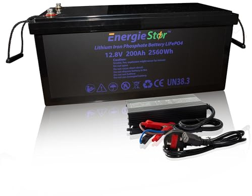 EnergieStor LiFePO4 Battery and Charger (200Ah and 40A Charger)