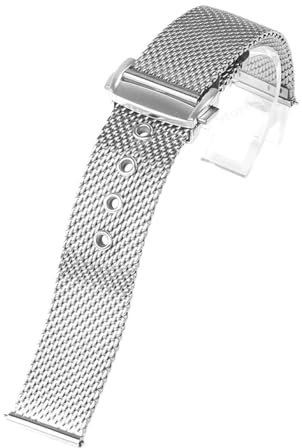 XTVKFWJAB Mesh Milanese Uhrenarmband Kompatibel mit Omega 007 Seamaster 300 Uhr Edelstahl Faltschließe IWC Herrengürtel(Silver,20mm)