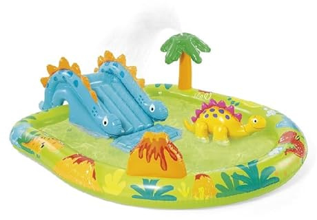 LP Divertissements Lot de 3 - Piscine/Aire de Jeux Gonflable Dinosaures 191x152x58cm