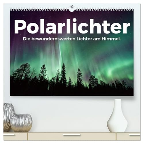 Polarlichter - Die bewundernswerten Lichter am Himmel. (hochwertiger Premium Wandkalender 2026 DIN A2 quer), Kunstdruck in Hochglanz: Die beeindruckenden Himmelslichter am Nachthimmel. (CALVENDO Orte)