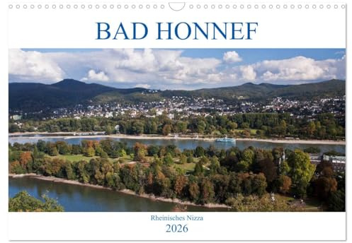 Bad Honnef - Rheinisches Nizza (Wandkalender 2026 DIN A3 quer), CALVENDO Monatskalender: Bad Honnef - Traumkulisse zwischen Rhein und Siebengebirge (CALVENDO Orte)