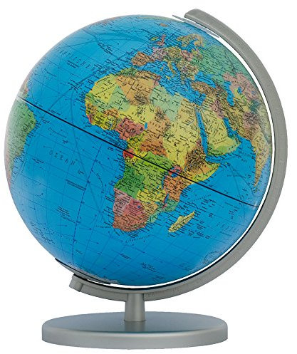 Columbus Duplex Leuchtglobus, 30 cm Durchmesser: Meridian und Fuß silberfarben, maschinelle Fertigung (Classic Line by COLUMBUS: Attraktive Akzente für die Freizeit- und Arbeitswelt)