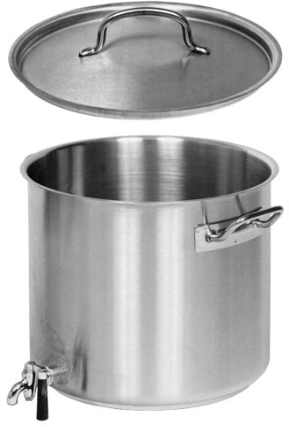 Kartoffelkocher Riesenkocher Kochtopf MIT DECKEL und AUSLAUFHAHN CNS 32 cm Ø / 26,0 Liter Inhalt