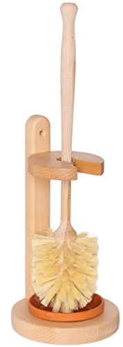 Escobilla de baño y soporte de madera