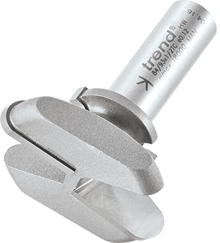 Trend Professioneller Schubladenziehfräser-Bit, 1,27 cm Schaft, 3,5 cm Schnittdurchmesser und 11/16 Zoll Schnittlänge, Wolframkarbidspitze, 84/93 x 1/2TC