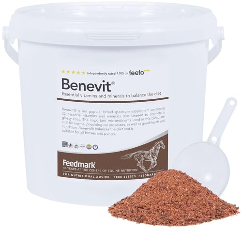 Feedmark Benevit® | The Complete Multi-Vitamin & Mineral Supplement For All Horses & Ponies | 60 day-supply | 6.6kg 100% British Made | UFAS & BETA NOPS Accredited |
