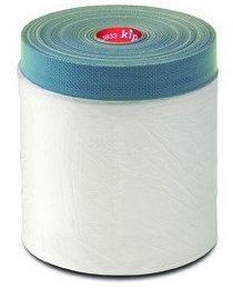 Kip 3833 Gewebe-Masker - Abdeckfolie mit Gewebeklebeband 550 mm x 20 m | Selbstklebende Malerfolie zum Abdecken & Malerband zum Staubschutz und Fenster abkleben - Klebeband mit Folie UV-beständig