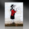 Kunst Druck auf Leinwand - Fragezeichen Girl (div. Größen) Bild fertig auf Keilrahmen ! Graffiti Like Banksy Art Gemälde Kunstdrucke, Wandbilder St (30x40cm)