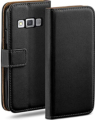 moex für Samsung Galaxy A5 (2015) Hülle mit Kartenfach, Handyhülle klappbar 360 Grad Schutzhülle, PU Leder Handytasche Samsung Galaxy A5 (2015) Klapphülle Flip Case, Schwarz