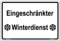 Schild Eingeschränkter Winterdienst Hinweisschild 300x200mm Querformat stabile Aluminiumverbundplatte 3mm stark
