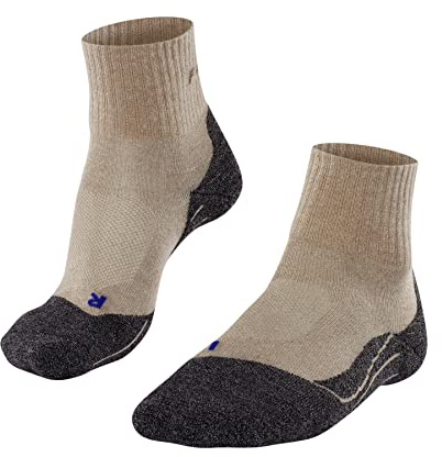 FALKE Damen Wandersocken TK2 Explore Cool Short W SSO Funktionsgarn antiblasen dick 1 Paar, Beige (Nature Melange 4100), 35-36