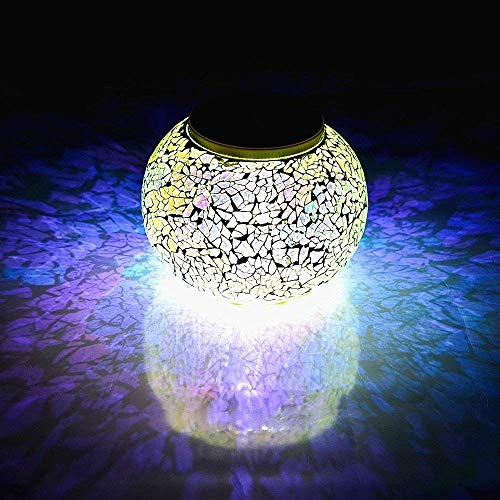 KEEDA Mosaik Solar Licht Garten Lampen, RGB Farbwechsel Nachtlicht, Dekorative Tischlampen für Garden, Terrasse, Außen Dekor