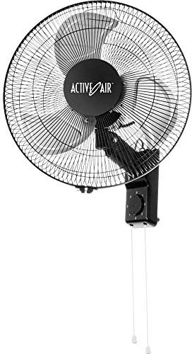 Hydrofarm ACFW16HDB Active Air 16 Whisper Quiet Heavy Duty Wall Mount Fan, Black