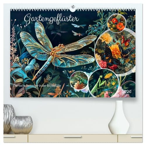 Gartengeflüster - Tierische Besucher in der Blütenfülle (hochwertiger Premium Wandkalender 2026 DIN A2 quer), Kunstdruck in Hochglanz: Floraler ... kleinen Begleiter im Garten (CALVENDO Natur)