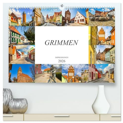 Grimmen Impressionen (hochwertiger Premium Wandkalender 2026 DIN A2 quer), Kunstdruck in Hochglanz: Die Stadt Grimmen in zwölf wunderschönen Bildern festgehalten (CALVENDO Orte)