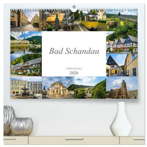 Bad Schandau Impressionen (hochwertiger Premium Wandkalender 2026 DIN A2 quer), Kunstdruck in Hochglanz: Zu Besuch in der sächsischen Kleinstadt Bad Schandau (CALVENDO Orte)