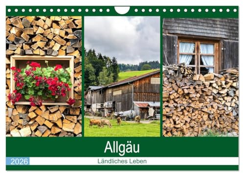 Allgäu - Landliches Leben (Wandkalender 2026 DIN A4 quer), CALVENDO Monatskalender: Idyllische Landschaften, liebevoll gestaltete Details zeigt die ... durch den Süden Deutschlandsr (CALVENDO Orte)