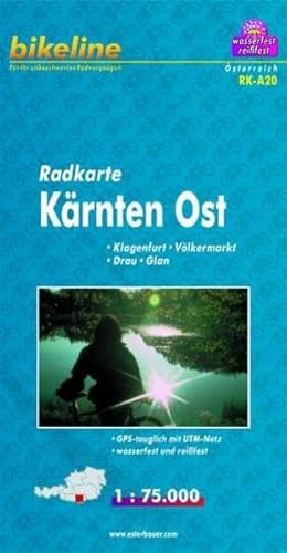 Bikeline Radkarte Kärnten Ost. 1 : 75 000 Österreich, Klagenfurt - Völkermarkt - Drau - Glan, wasserfest und reißfest, GPS-tauglich mit UTM-Netz