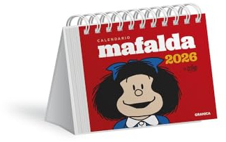Mafalda 2026, Calendario Escritorio Rojo
