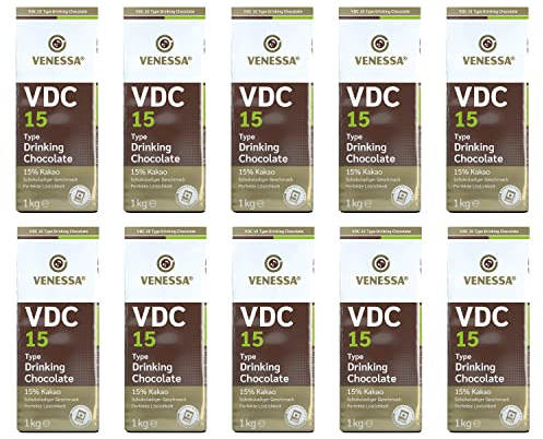 VENESSA VDC 15 Trinkschokolade 10 x 1kg, mit 15% Premium Kakao und Milchanteil für Vending-Automaten, leicht süß, cremig