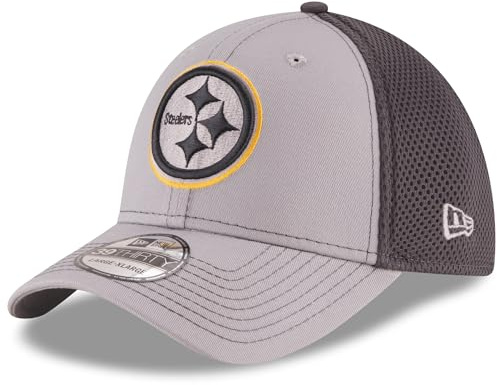 New Era NFL Pittsburgh Steelers Grayed Out NEO 2 39THIRTY Stretch Fit Cap, Medium/Large, Gray