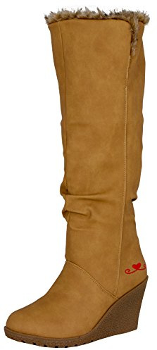 LOVENESS, Damen Fellstiefel Damenfellstiefel Stiefeletten gefuetterte Stiefel Boots