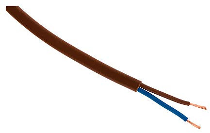 Câble d'alimentation électrique H03VVH2-F 2x 0,75mm² Marron - 5m - Zenitech