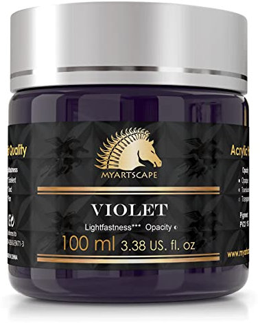 Myartscape Violet Acrylic Paint - 100ml Bottle (3.38 fl oz) - Artist Quality - Lightfast - Heavy Body - Rich Pigment - Great Tinting Strength - Professional Painting Supplies