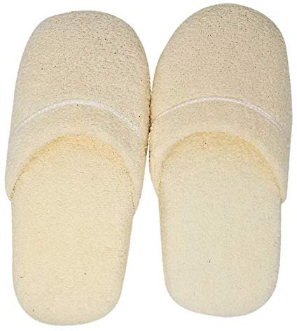 LCF Ciabatte Spugna 100% Cotone - Made in Italy (Donna, Panna)