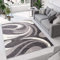 TAPISO Dream Teppich Wohnzimmer Kurzflor Modern Creme Grau Wellen Meliert Verwischt Designer Schlafzimmer Esszimmer ÖKOTEX 140 x 200 cm
