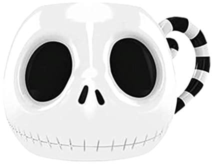 The Nightmare Before Christmas Tasse (Jack Head 3D Design) 400ml Keramik-Kaffeetasse in Geschenk-Box - Offizielles Lizenzprodukt, Weiß, Schwarz
