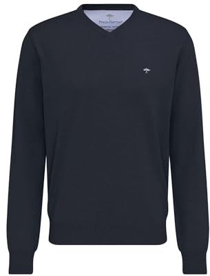 FYNCH-HATTON Pullover aus Baumwolle mit V-Ausschnitt Navy/L