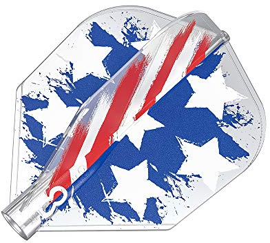 8 Flight Unisex-Adult USA Stars and Stripes Flag Clear No. 6 Shape Pro Dart Flights für Dartpfeile Geformtes System, No.6
