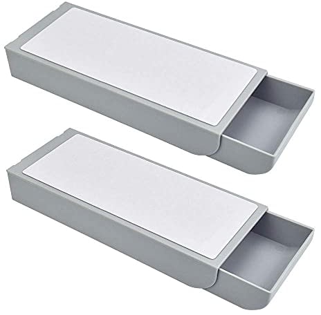 WANTOUTH 2 Stück Selbstklebende Schublade Schreibtisch Unterbau Grau Fit Desk Schublade Versteckte Bleistiftablage Unter Plastik Schreibtischorganizer Unsichtbar Schreibtischhalter für Büro Tisch