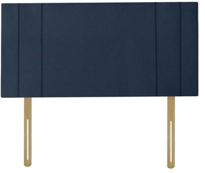 RIO Padded Lined Divan Bed Headboard | Chenille Fabric Super King size Headboard for bed frames | Elegant design wooden material headboards for beds (Blue, 6ft Super King H-20inch)
