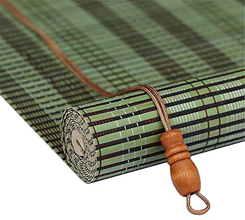 JLCP Bambusrollo,Blaue Bambusjalousien,Anpassbare Größe Verdunkelungsrollos,Atmungsaktiv Sichtschutz Rollos Raffrollos Für Balkon/Küche/Trennwand/Terrassen/Büro/Garten/Veranda,100x180cm/40″x71″
