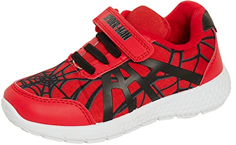 Marvel Spiderman Jungen Turnschuhe Kinder Sportschuhe Kinder Avengers Easy Fasten Running Skate Schuhe Pumps, rot, 33 EU