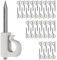 SELEWARE Q-Hanger Hooks for Outdoor String Lights, Home Christmas Lights Hanger Hooks with Nails for Easy Release Outdoor Wire and Fairy Lights, Heavy Duty 18kg Capacity (Greyish 40Pcs)