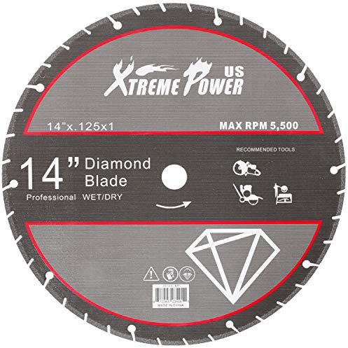 XtremepowerUS 14 Multi-Purpose Diamond Blade Metal Steel Iron Cut Off Saw Wheel Abrasive Fast Cutting Blade