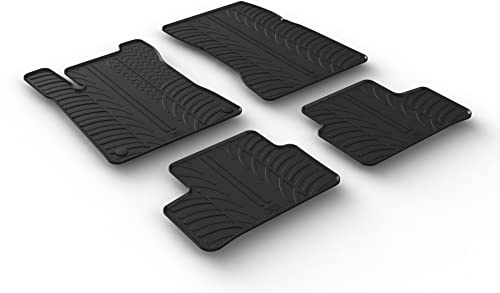 AROBA GL0508G Design Gummi Fußmatten kompatibel mit Mercedes GLA H247 ab BJ. 04.2020> erhöhter Rand 4 TLG Farbe Schwarz Gummimatten Automatten passgenau