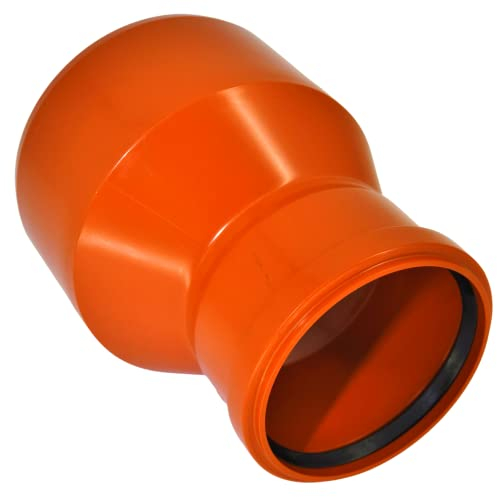 KARMAT/Dyka Megaastore KG Reduktion Übergangsrohr DN 160/110 Orange Metall Wasserfest Innen und Außen Schutz vor Abwasser und Verunreinigungen Lange Lebensdauer DIN EN 1401 / DIN EN 13476-2 1 Stück