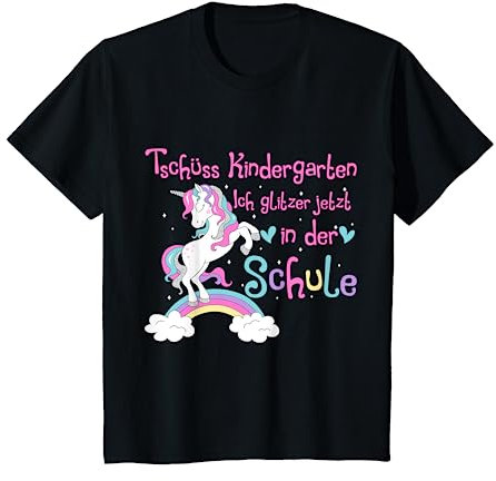 Schulkind Mädchen Regenbogen Einhorn Schulanfang T-Shirt