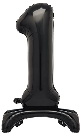Unique Party 13781 - Riesen Stehen Nummer 1 Ballon - 76 cm - Schwarz