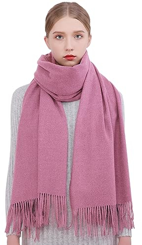 RIIQIICHY Damen Schal Rosa Stola Festlich für Abendkleid Pashmina Schals Tücher für Frauen Hochzeit Schultertuch Frühling Winter Schal Warme Kuschelig