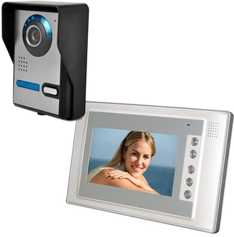 InnovTec Sonnette sans Fil avec Caméra, Kit Visiophone 7 Pouces Filaire Infrarouge Étanche Interphone Vidéo Sonnette Domestique Sonnette Caméra Vidéo Connecté